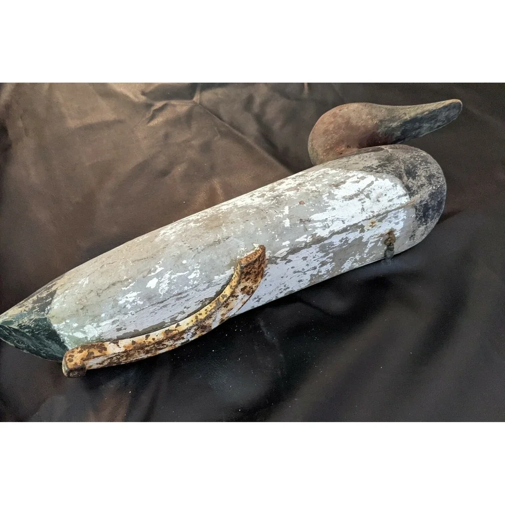 Vintage Duck Decoy Folk Art Rustic Fence Post Northern Bay Primitive 15 Inch